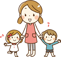 母と子どもたちのイラスト1