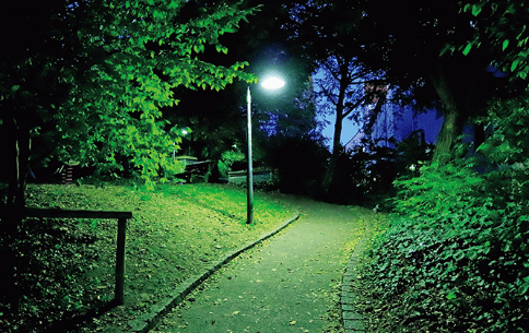 公園外灯のLED化イメージ図