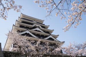 昨年の桜まつりの時季の福山城の写真３