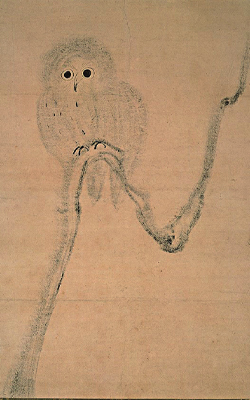 徳川家光筆「枯木梟図」の画像