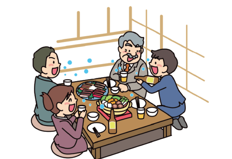 「飲食を伴う懇親会など」のイラスト