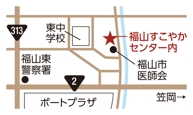 福山すこやかセンターの地図