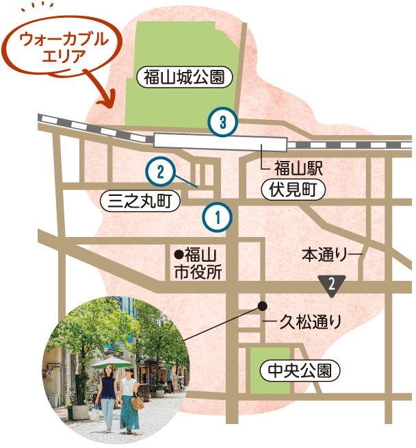 福山駅周辺マップ画像