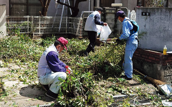 草刈りの様子