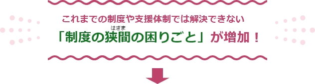 これまでの制度や支援体制では解決できない