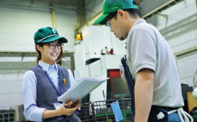 グリーンの帽子を被った