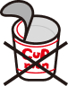 カップ麺容器NGのイラスト