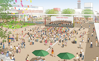 人々が集まる駅前広場のイメージ画像