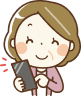 スマートフォンを触る女性のイラスト