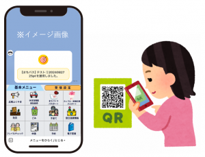 デジタル版まちづくりパスポートのポイント獲得画面イメージ