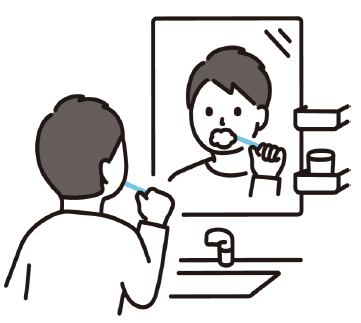 歯みがきする人のイラスト