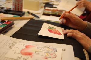 絵手紙教室での様子
