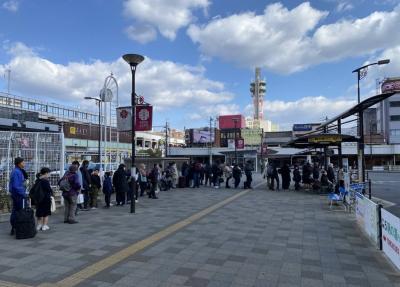 福山駅前　5番乗り場の様子