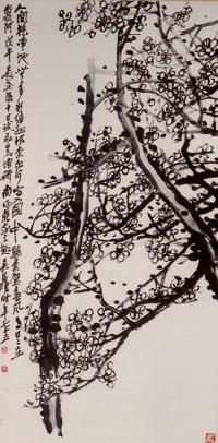 呉昌碩の墨梅図軸の画像