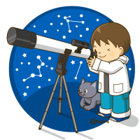 星空観察のイラスト