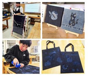 デニムトートバッグとデニムアートパネル作成