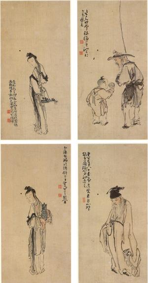 黄慎《人物画冊》の画像