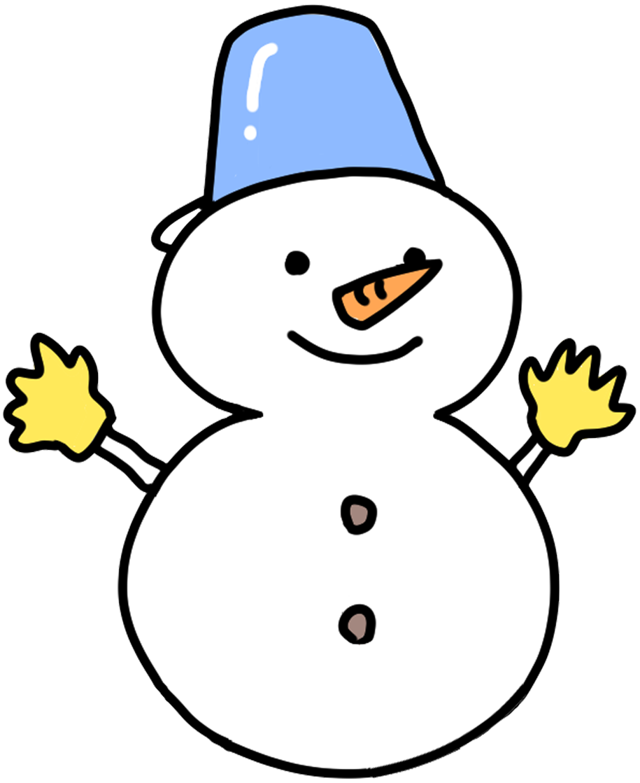冬の雪だるまのイラスト