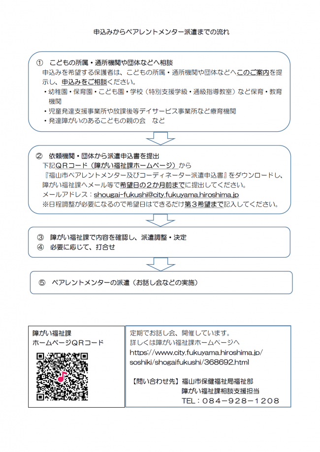 ペアレントメンター派遣　説明画像