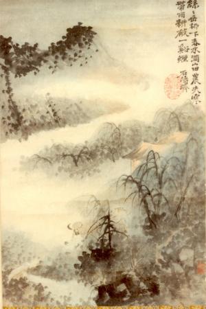 石涛「垂柳図軸」の画像