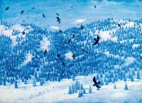 海老原喜之助《森と群鳥》1932年頃 三重県立美術館