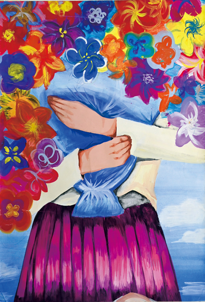 大賞《花束と人々》牧野 心柚（福山市立神辺中学校3年）