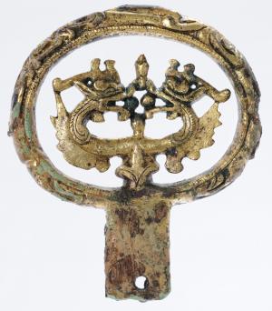 双龍環頭大刀柄頭画像