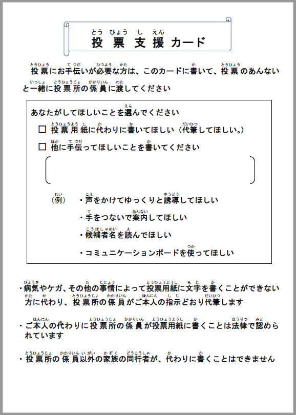 投票支援カード