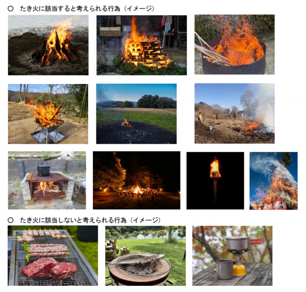 たき火の例一覧