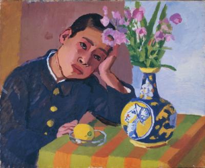 小林徳三郎《花と少年》1931年 ふくやま美術館