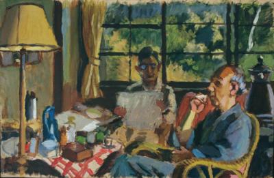 小林徳三郎《室内のF氏(F君の居間)》1945年 ふくやま美術館