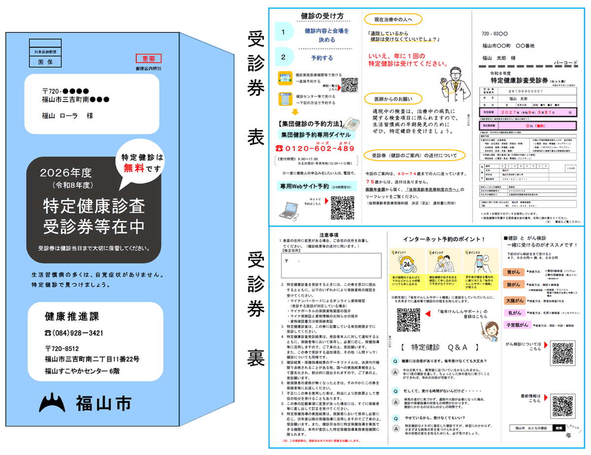 特定健診受診券見本