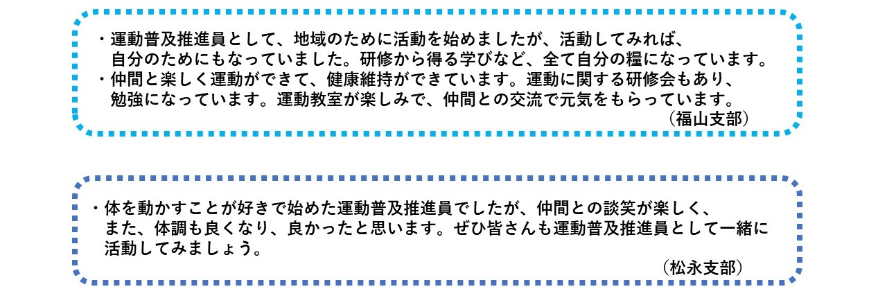 運動普及推進員の声