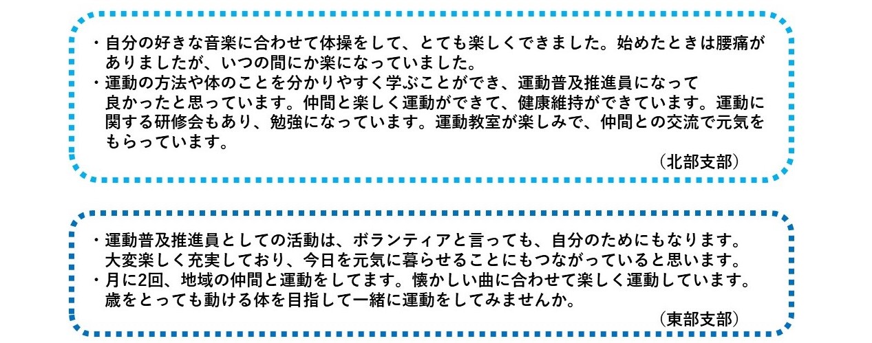 運動普及推進員の声