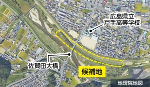 新市地区かわまち広場整備候補地の周辺
