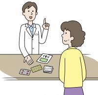 薬剤師に相談しているイラスト