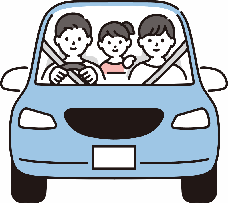車に乗る家族のイラスト