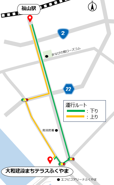 福山市自動運転バス　運行ルート