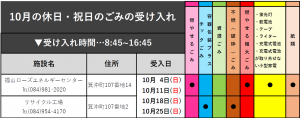 10月ごみの受け入れ画像