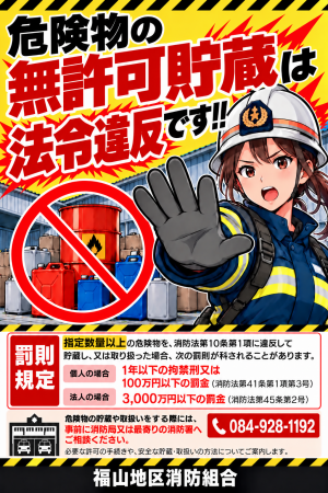 危険物の無許可貯蔵防止ポスター
