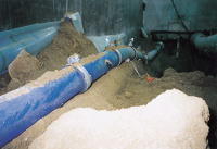 水道配水用ポリエチレン管の段差沈下試験