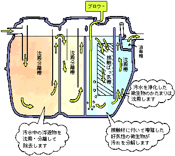 分離接触ばっ気方式イメージ図