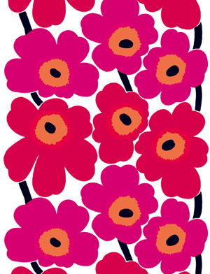 ファブリック ≪ウニッコ≫（ケシの花）、図案デザイン：マイヤ・イソラ、1964年