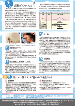 麻しんと風しん大人も注意！（広島県地域保健対策協議会チラシ裏） 