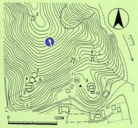 迫山第１号～１１号古墳の分布図