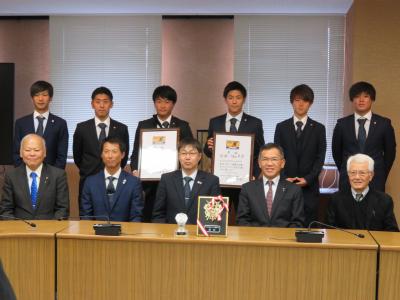 令和元年度第６８回全日本大学サッカー選手権大会・第３回全日本大学サッカー新人戦出場に伴う表敬訪問