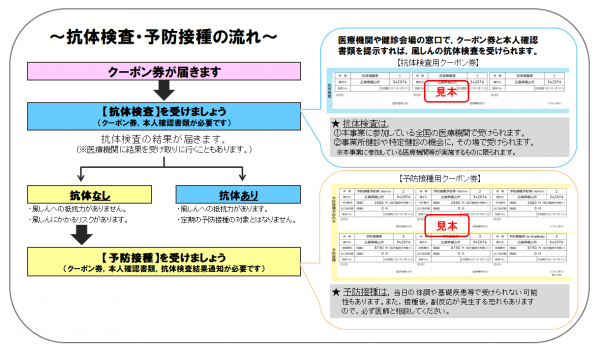 フロー図（抗体検査・予防接種の流れ）