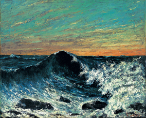 ギュスターヴ・クールベ《波、夕暮れにうねる海》 1869年　ヤマザキマザック美術館