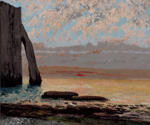 《エトルタ海岸、夕日》1869年 新潟県立近代美術館・万代島美術館