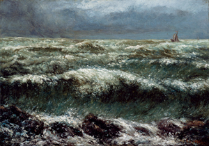 ギュスターヴ・クールベ作《波》1869年　ふくやま美術館